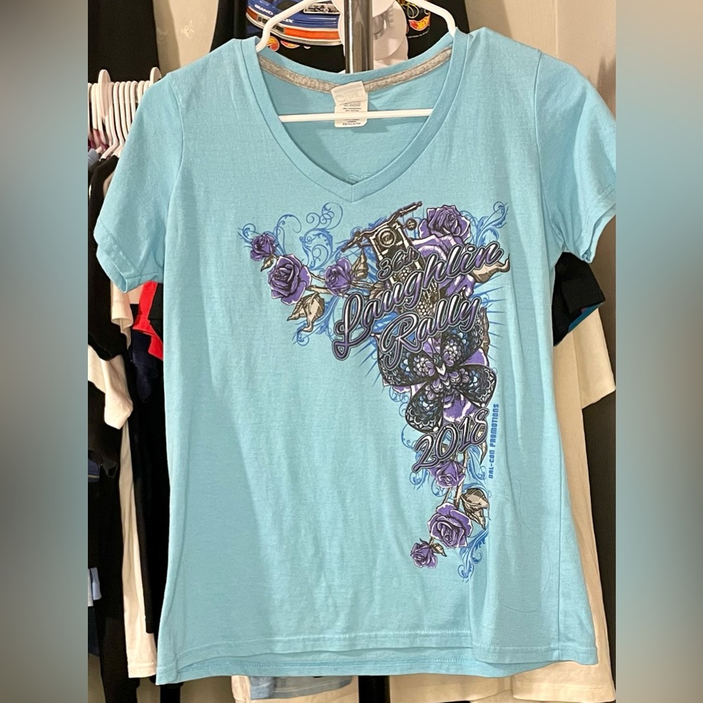 Biker Butterfly T-Shirt - Port & Co (XS)